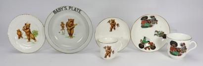 Teddy Bear children's china, circa 1910,