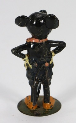 Early Rat Faced Mickey Mouse solid lead painted figure English circa 1930, - 3