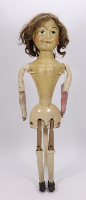 A rare William and Mary carved wooden doll, English circa 1690, - 2