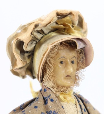An early nineteenth century English wax peddler doll, - 3