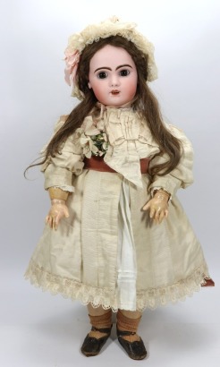 A large Tete Jumeau bisque head Bebe doll, French circa 1890,