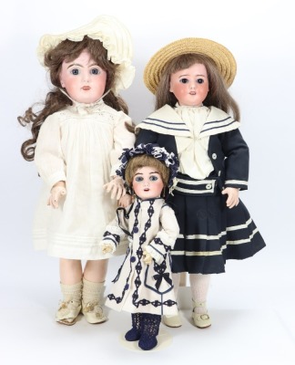 A Tete Jumeau bisque head Bebe doll, size 10,