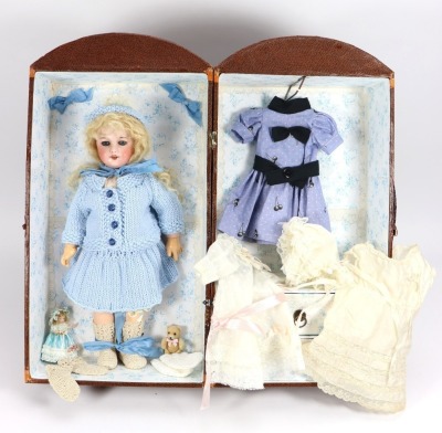 S.F.B.J 301 bisque head doll in wardrobe, - 2
