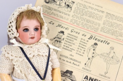 S.F.B.J 301 bisque head doll in wardrobe, - 4