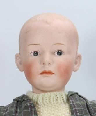 A Gebruder Heubach 7602 bisque head character doll, German circa 1915, - 2