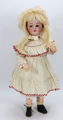 A Simon & Halbig bisque head 'walker' with flirty eyes, German circa 1910,