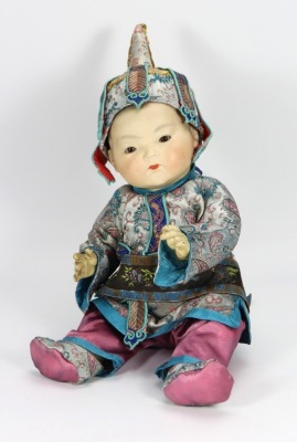 An A.M 353 bisque head Asian baby doll, German circa 1910,