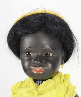 A boxed Simon & Halbig 1358 black bisque head character doll, size 7, German circa 1900, - 3