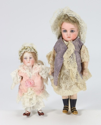 A miniature Kestner bisque head doll, German circa 1890,