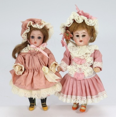 A miniature Simon & Halbig bisque head doll,