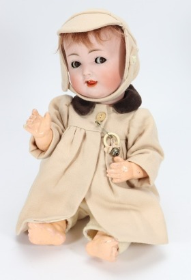 A Konigs Wernicke bisque head baby doll,