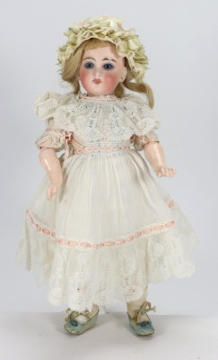 A Hertel Schwab & Co. 136 bisque head doll, German circa 1900,