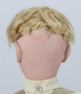 A rare Simon & Halbig 1448 bisque head character doll in original clothes, German circa 1912 - 4