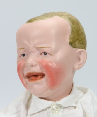 A rare Heubach 'Screamer' bisque head character baby doll, German circa 1910 - 2