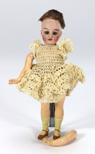 A miniature Simon & Halbig 1078 bisque head doll, German circa 1910
