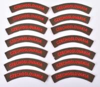 7x Pairs of WW2 CZECHOSLOVAKIA Cloth Nationality Shoulder Titles