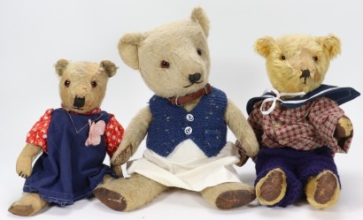 Three post-war English mohair Teddy bears,