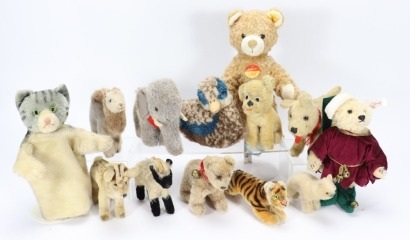 A collection of soft toys,
