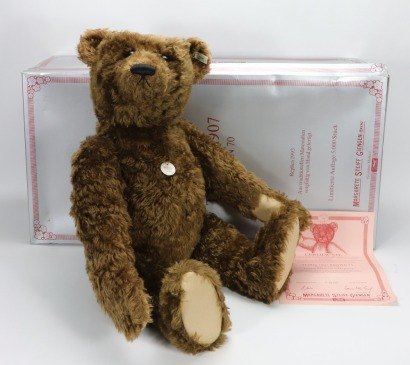 A large Steiff Teddy 1907 brown replica limited Edition Teddy bear,