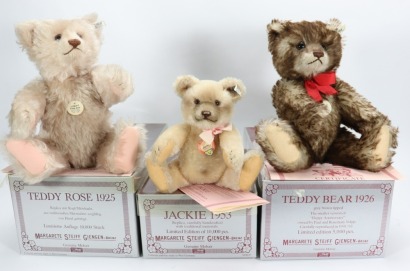 Three Steiff Limited Edition replica Teddy bears,