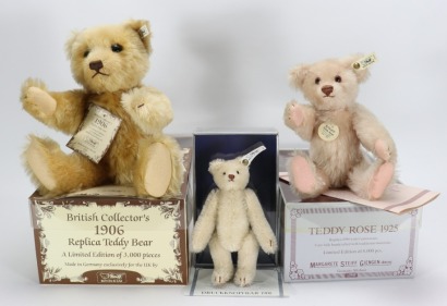 Three Steiff Limited Edition replica Teddy bears,