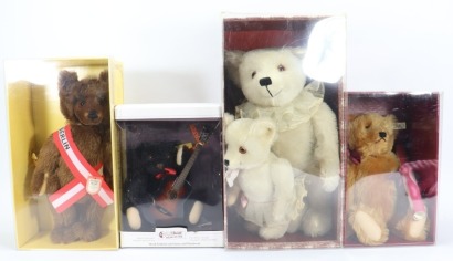 Four boxed Steiff replica Teddy bears,