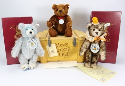 Three Steiff replica Teddy bears,