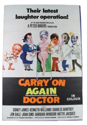 Two Carry On single sheet Film posters artwork by Arnaldo Putzu,