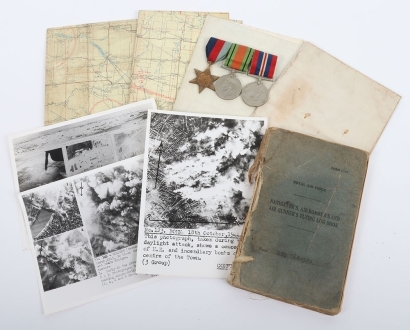A Royal Air Force Second World War medal group of 3 with Logbook to a Wireless Operator