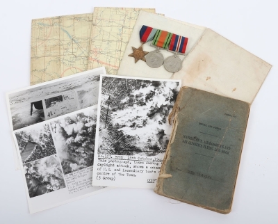 A Royal Air Force Second World War medal group of 3 with Logbook to a Wireless Operator
