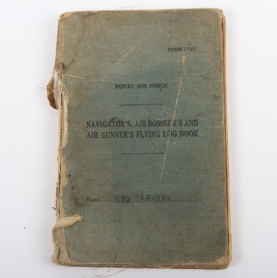 A Royal Air Force Second World War medal group of 3 with Logbook to a Wireless Operator - 4