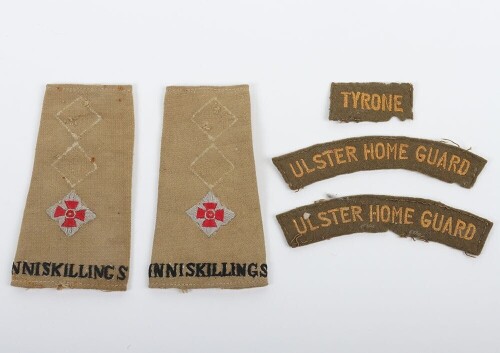 WW2 Ulster Home Guard Shoulder Titles & Inniskilling Rank Slides