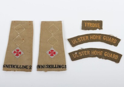 WW2 Ulster Home Guard Shoulder Titles & Inniskilling Rank Slides