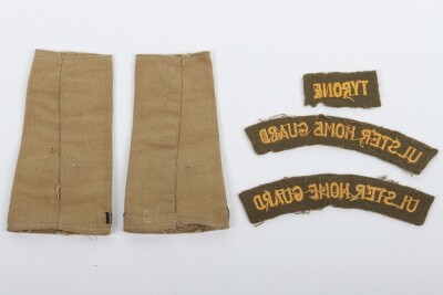 WW2 Ulster Home Guard Shoulder Titles & Inniskilling Rank Slides - 2