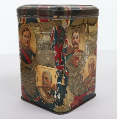 WW1 BEF Patriotic Tea Caddy Tin and Boer War Chocolate Tin. - 2