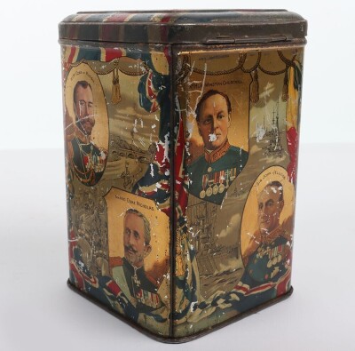 WW1 BEF Patriotic Tea Caddy Tin and Boer War Chocolate Tin. - 3