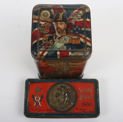 WW1 BEF Patriotic Tea Caddy Tin and Boer War Chocolate Tin. - 5