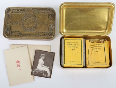 WW1 British Princess Mary Tins, With some Original Content, Two Examples.