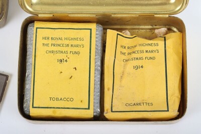 WW1 British Princess Mary Tins, With some Original Content, Two Examples. - 3