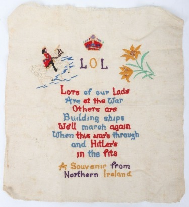 WW2 Souvenir from Ireland Crochet Cotton Display Piece.