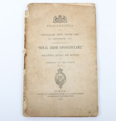 1867 Royal Irish Constabulary - Presenting Medals and Rewards to Member of the Force,