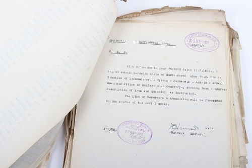 Historically Interesting Document Archive Relating to Surrender of Weapons to the Royal Ulster Constabulary,