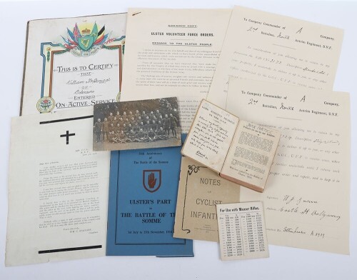 Ulster Volunteer Volunteer Force (UVF) Ephemera, Great War Period