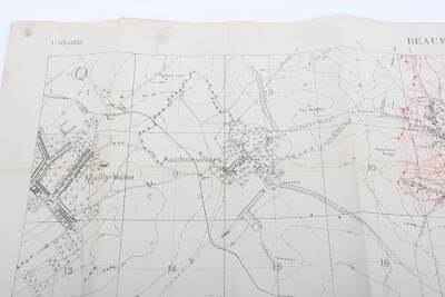 WW1 British Trench Map of Beaumont Hamel, Somme. - 9