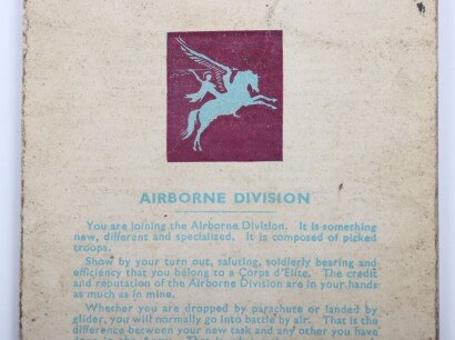 WW2 British Airborne Forces Joining Up Card Pamphlet.