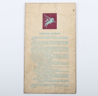 WW2 British Airborne Forces Joining Up Card Pamphlet. - 4