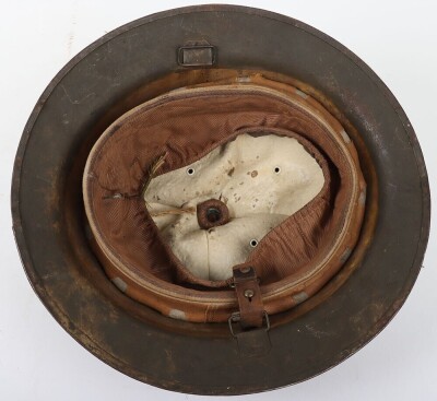 WW1 British Officers Brodie Helmet, Battle Damaged with Bullet Hole - 6