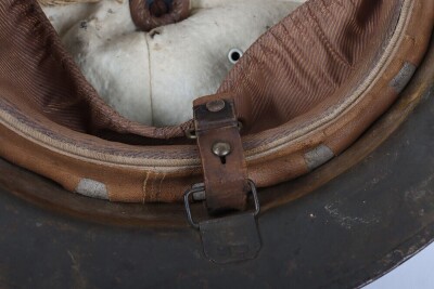 WW1 British Officers Brodie Helmet, Battle Damaged with Bullet Hole - 8