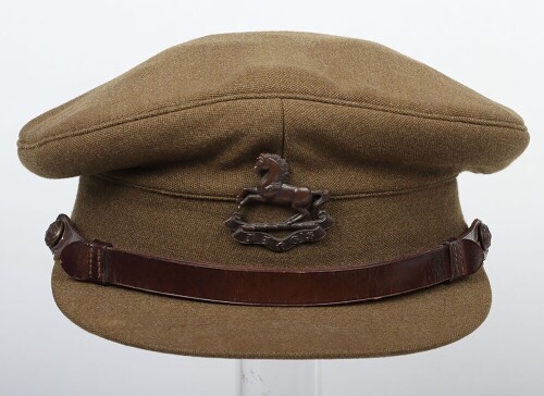 WW2 British Officers Peaked Cap, Kings Regiment, Indian Tailors.