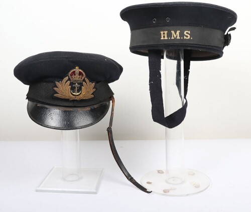 WW2 Royal Navy Officers Peaked Cap & Naval Ratings Cap.